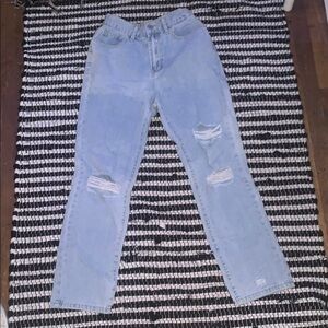 Women’s Light Blue Distressed Jeans